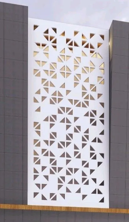 ACP jali cut facade panel