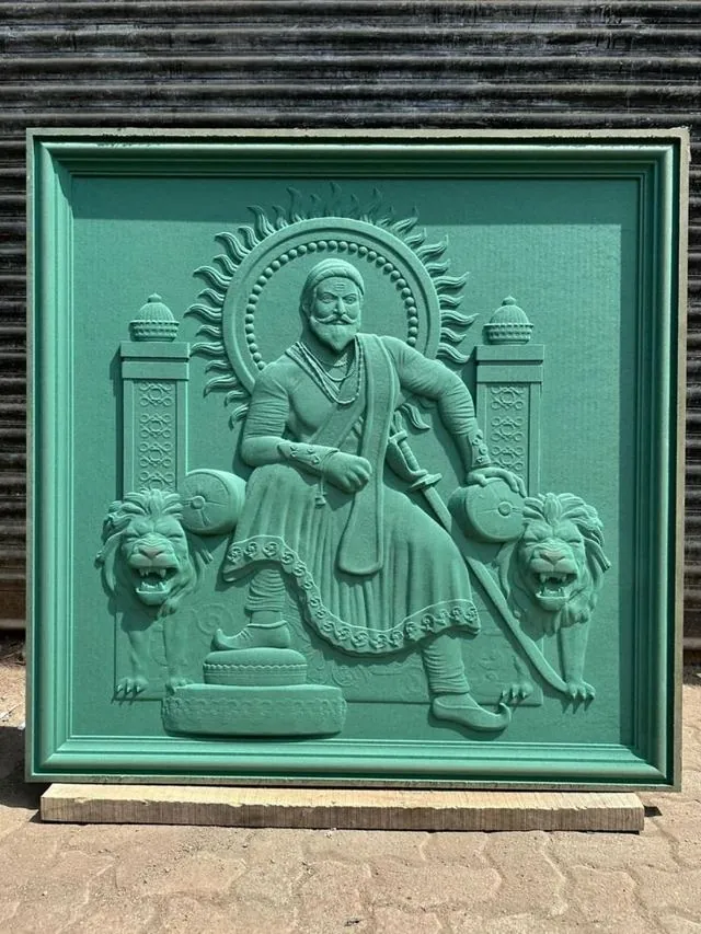 3D carved MDF Maharaj relief panel