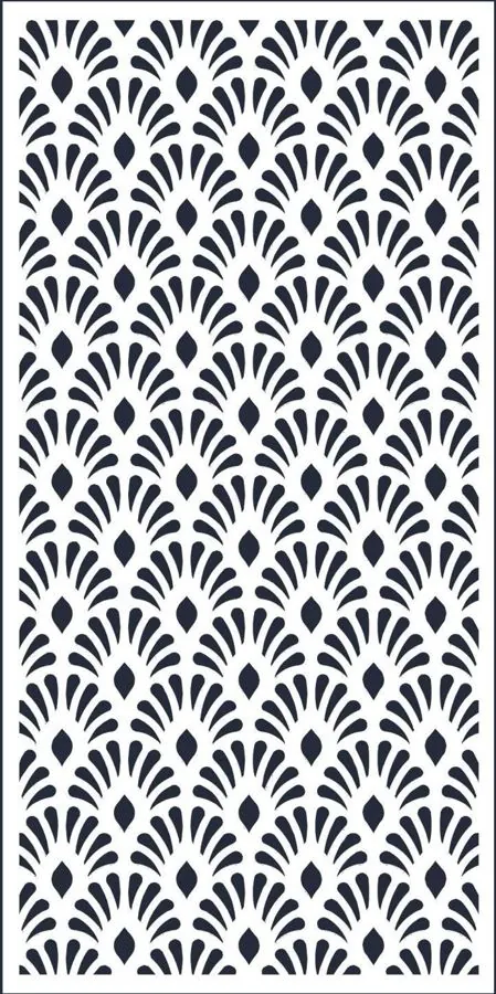 White jali panel with fan leaf pattern