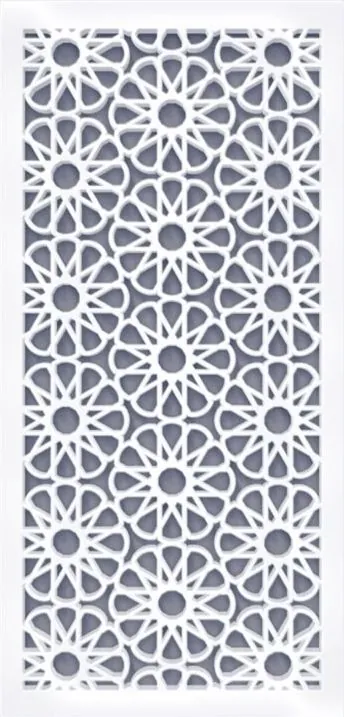 White jali panel with round star pattern