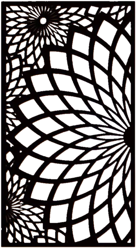 CNC 2D cut black lattice mandala panel